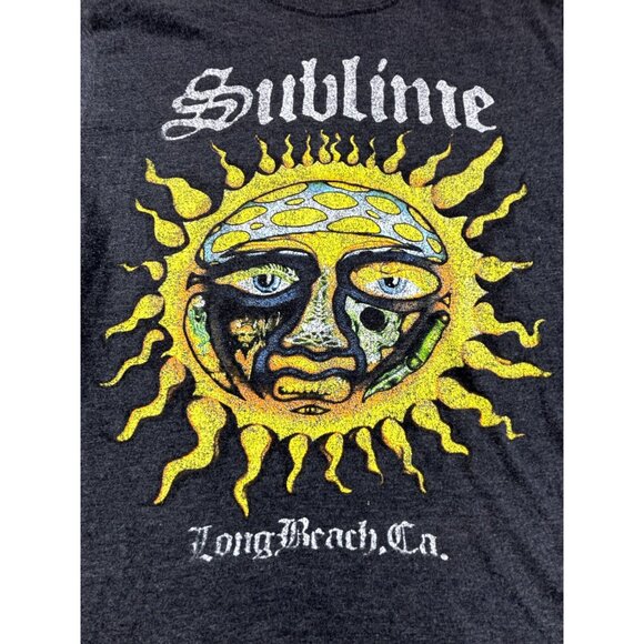 Sublime Long Beach CA Sun Graphic Charcoal Gray T-Shirt Size M - Picture 2 of 7